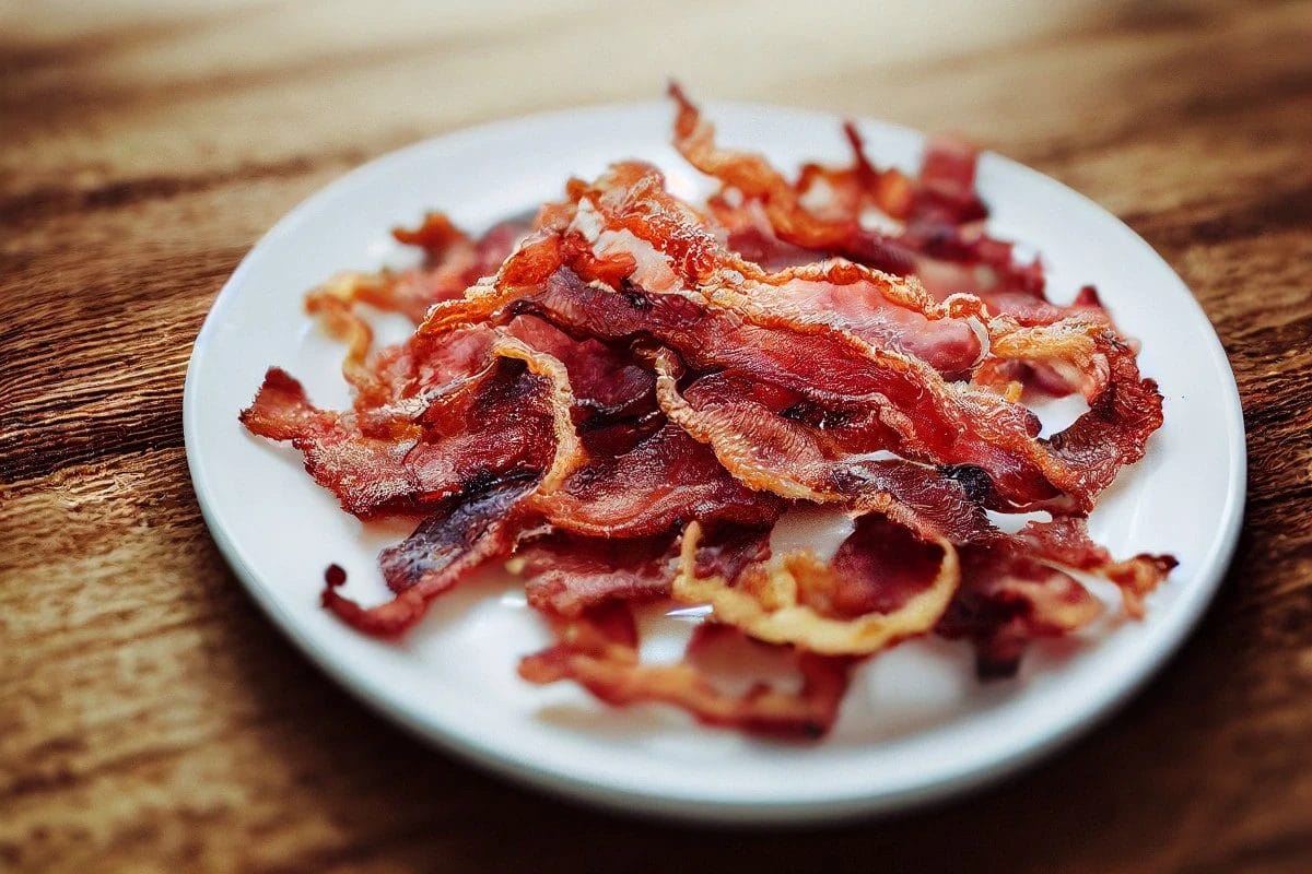 Bacon on plate