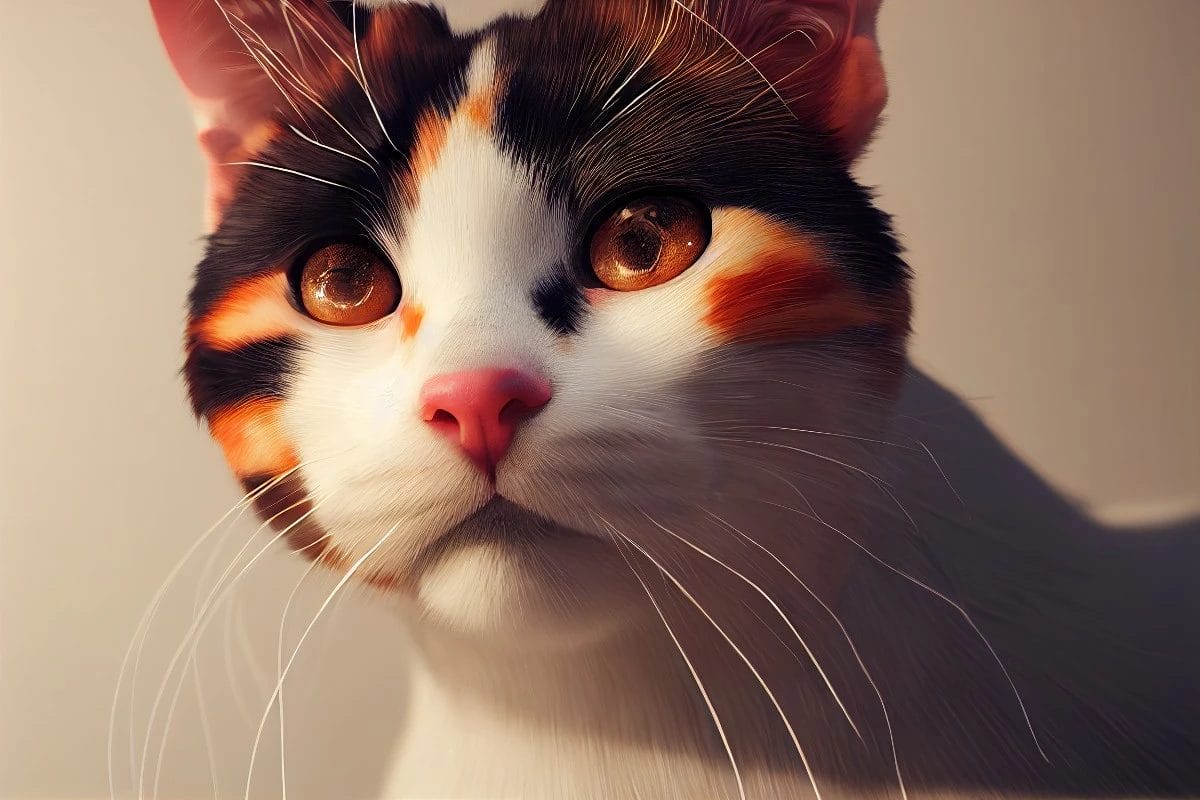 Portrett av calico-katt