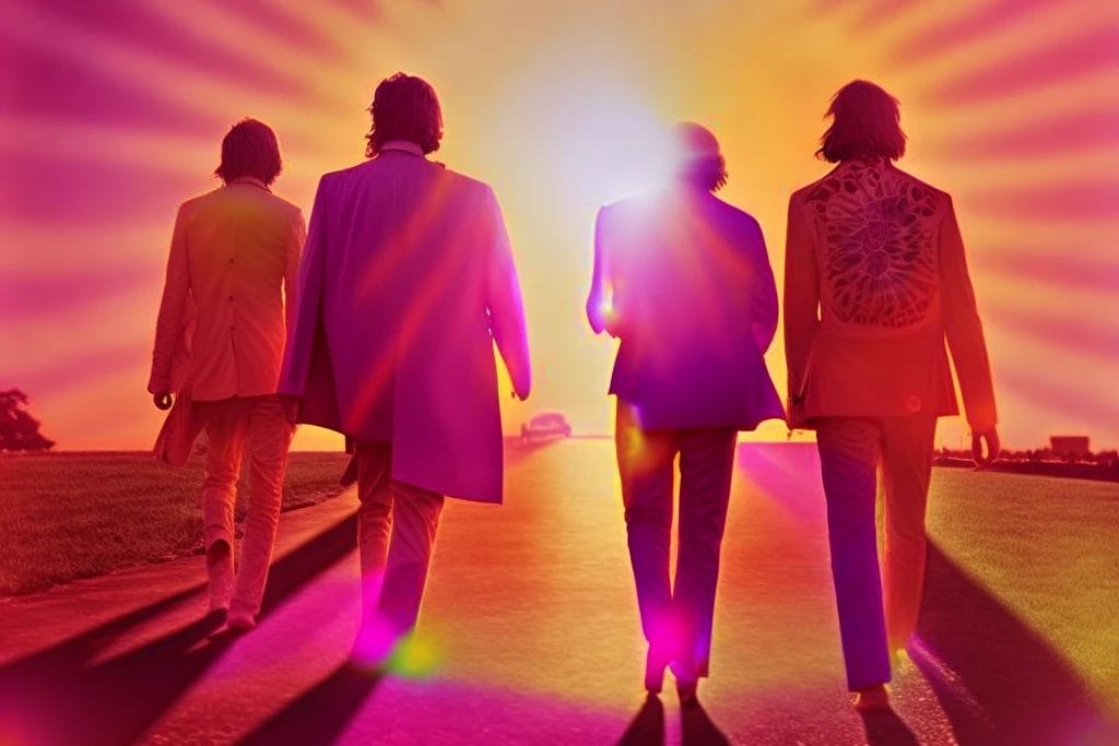 The Beatles i solnedgang