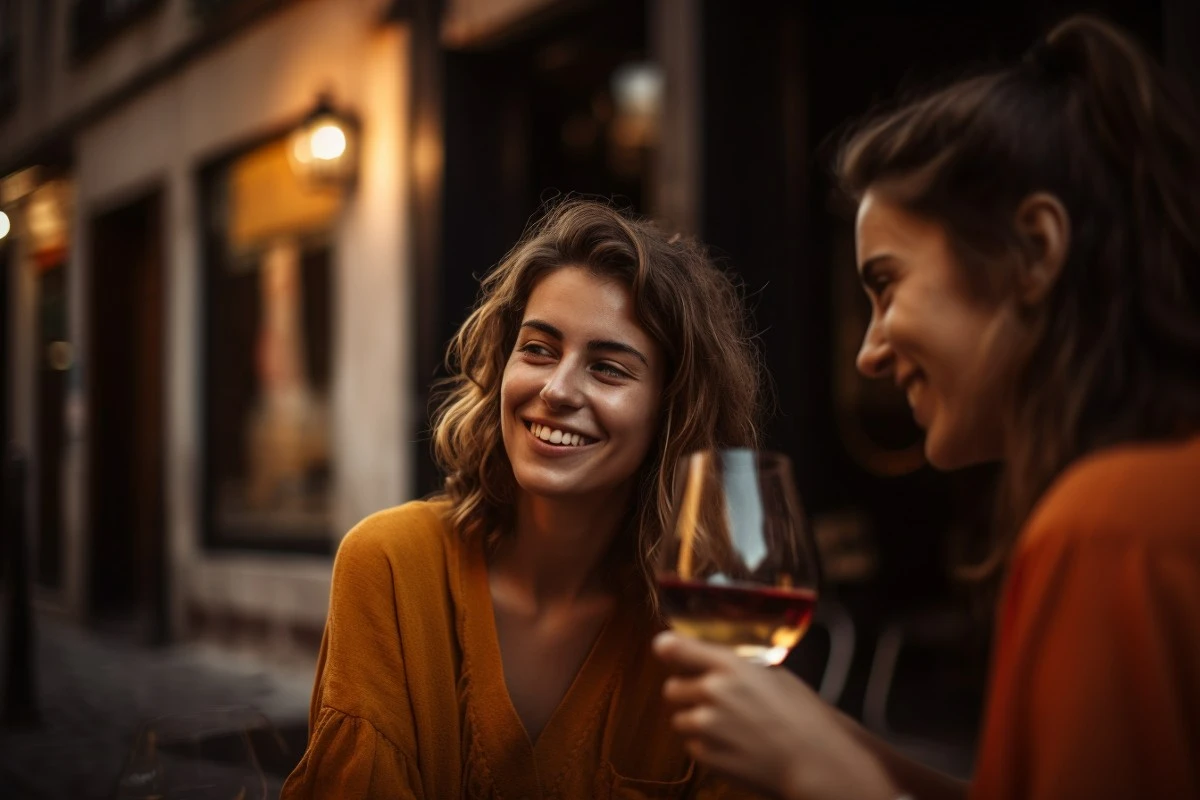 Friends drinking wine